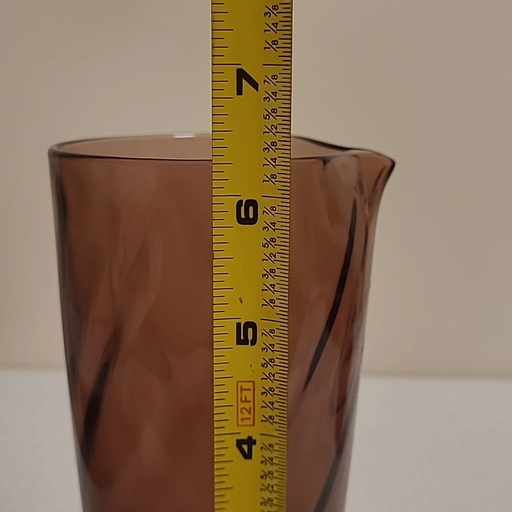 Vintage Amethyst Cocktail Pitcher with 2 Cocktail Glasses